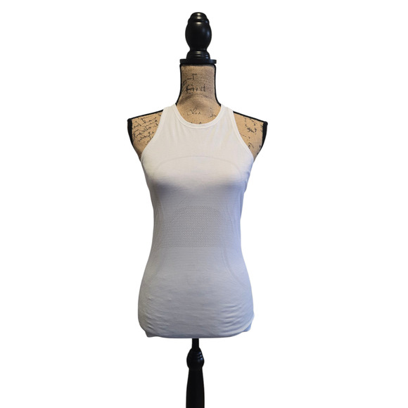 Lululemon white swifty race length tank, size 6 - Picture 1 of 3